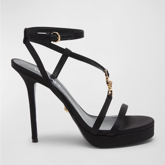 Versace
Medusa Satin Strappy Platform Sandals - Picture 2 of 3